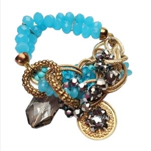 Big Chunky Blue Gold Gray halloween Bracelet